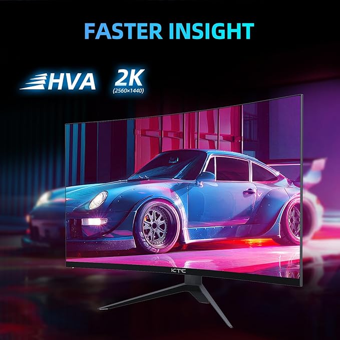 KTC 27 inch WQHD 180Hz 1ms Curved Gaming Monitor 1440P 144Hz Monitor 132% sRGB - Image 3