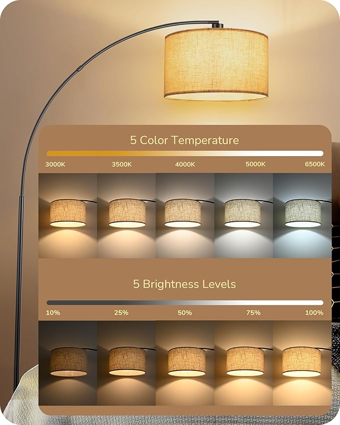EDISHINE 78.3″ Modern Arc Floor Lamp - Image 4