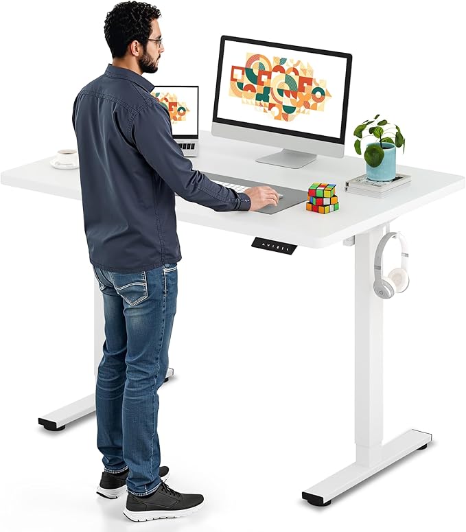 SANODESK Electric Standing Desk 48 x 30 Inches Whole-Piece Desktop Height by sanodesk