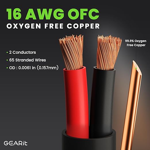 GEARit Outdoor Speaker Wire CL3 Rated, 16 Gauge Speaker Wire, Speaker Cable 100 - Image 3