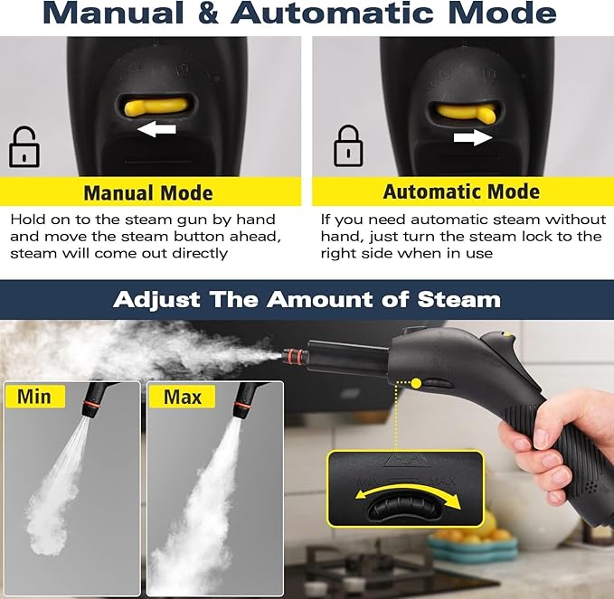 Steam cleaner, 1500w Steamer Cleaning Fast Heating Multi-Surface Steam Cleaner - Image 4