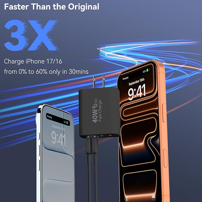 USB C Wall Fast Charger Block, 40W 4-Port Type C Chargers Fast Charging Blocks - Image 5