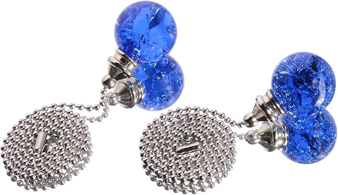 2PCS Blue Pull Chain Crystal Glass Ice Cracked Ball Pull Chain - Image 5