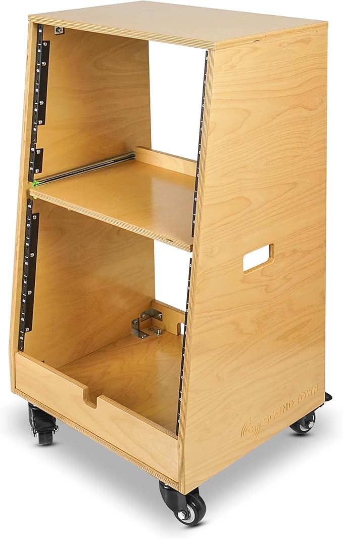 Sound Town DIY Slanted 16U Studio Rack, - Image 2
