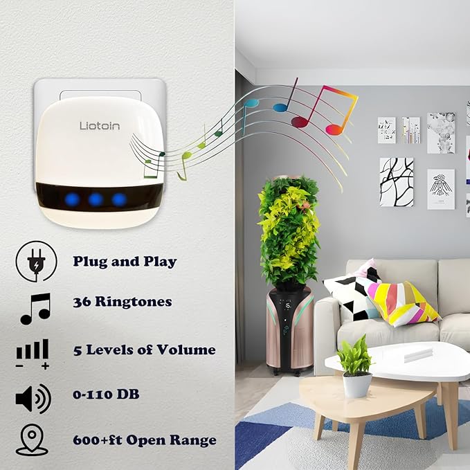 LIOTOIN Caregiver Pager Wireless Call Button Call Bell Call Light Alert Button - Image 2
