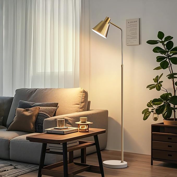 Gold Brass Industrial Floor Lamps - Image 5