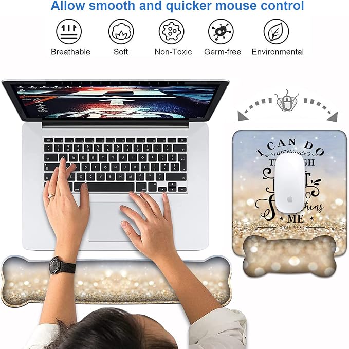 Keyboard Wrist Rest + Mouse Pad Wrist Support Set - Image 4