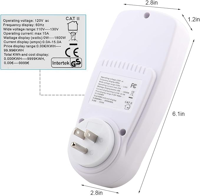 LED Watt Power Meter Plug, Home Electricity Usage Monitor - Image 7