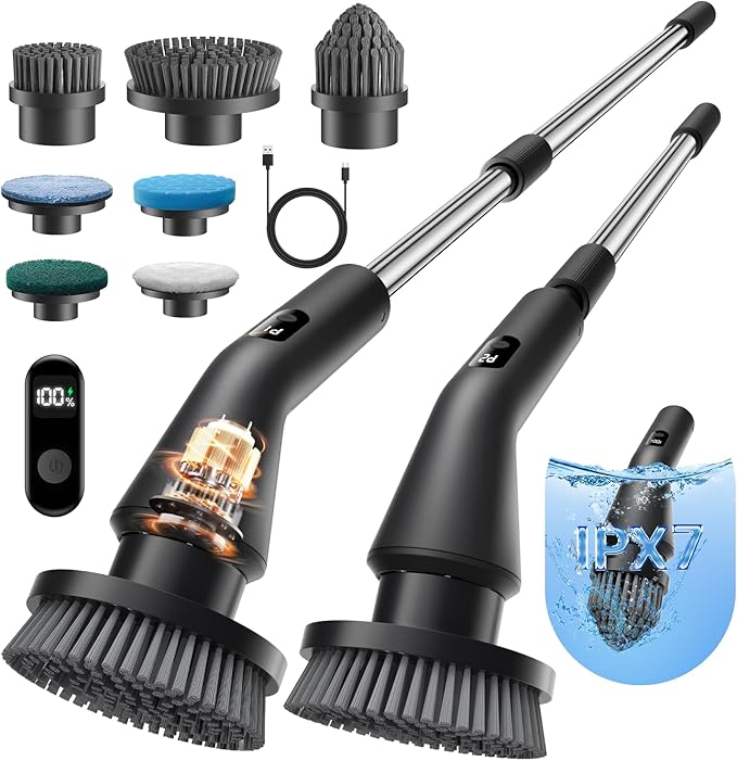 Leebein Electric Spin Scrubber, 2025 New Cordless Cleaning Brush Bathroom by Leebein