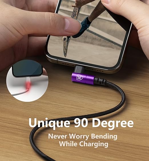 90 Degree USB C to Lightning 10FT, iPhone Charger Cables 3Pack Fast Charging - Image 7