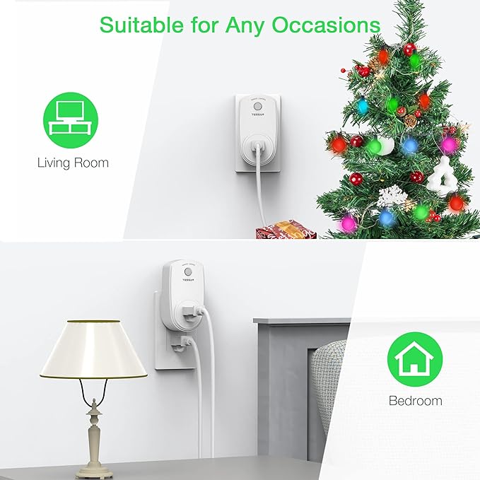 Remote Control Outlet, TESSAN Wireless Electrical Plug Switch - Image 6