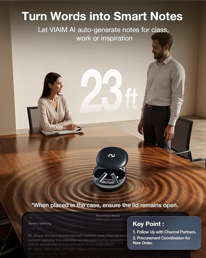 RecDot AI Voice Recorder Earbuds, viaim AI Meeting Assistant - Image 5