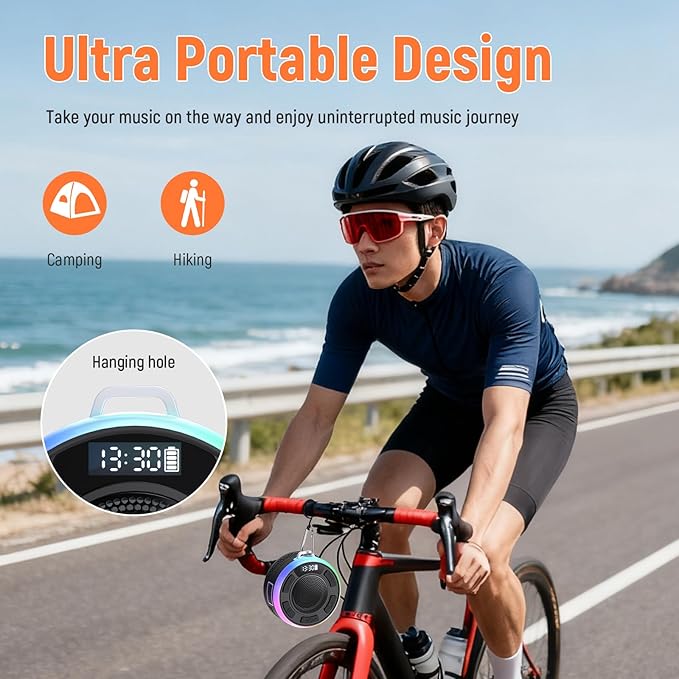 IPX7 Waterproof Shower Bluetooth Speaker, Portable Small Speaker - Image 6