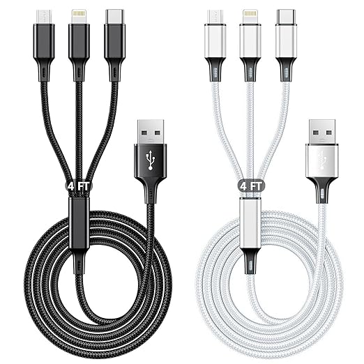 Multi USB Charging Cable 3A, 3 in 1 Fast Charger Cord Connector by Yrcxtxjy