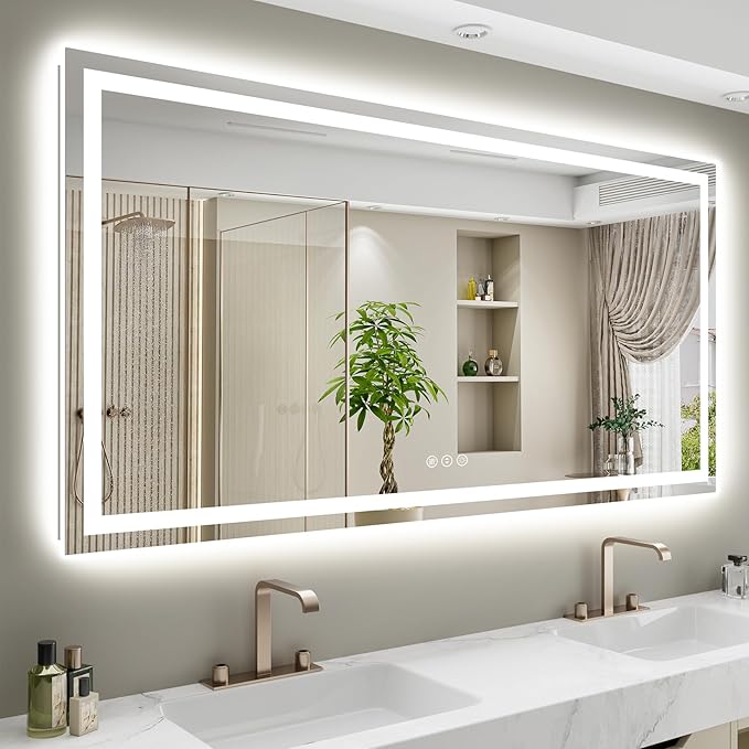 YEELAIT 68x40 Inch LED Bathroom Mirror by YEELAIT