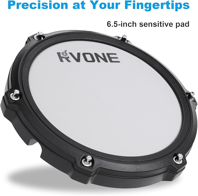 RVONE Electric Drum Set with Kick Hammer Pedal, Electronic Drum Kit - Image 6