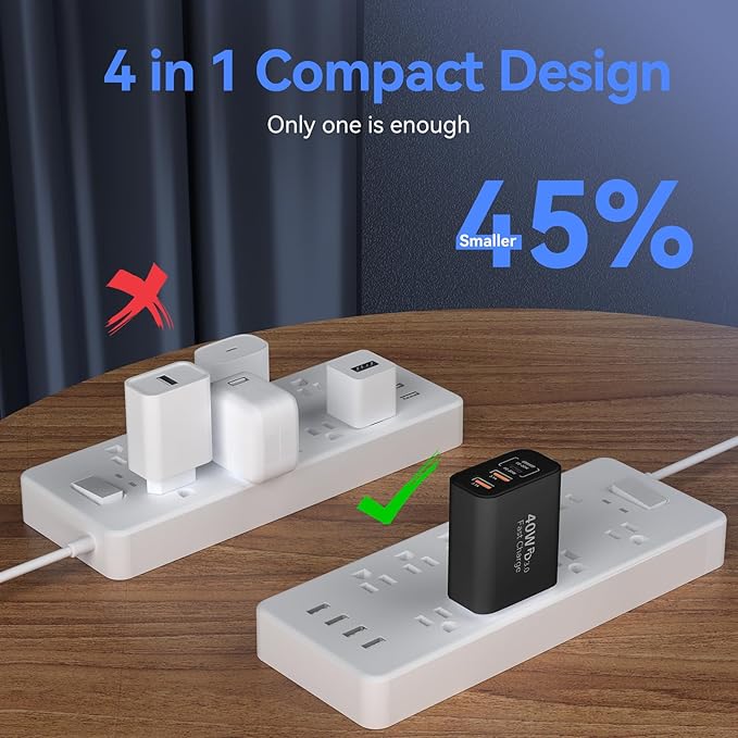 USB C Wall Fast Charger Block, 40W 4-Port Type C Chargers Fast Charging Blocks - Image 6