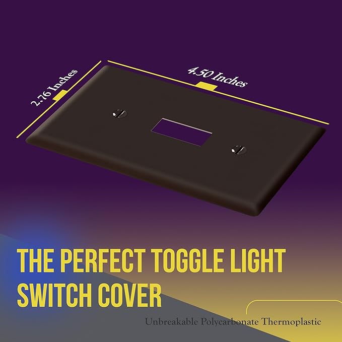 ENERLITES Toggle Light Switch Wall Plate, Gloss Finish, Size 1-Gang 4.50" x - Image 2