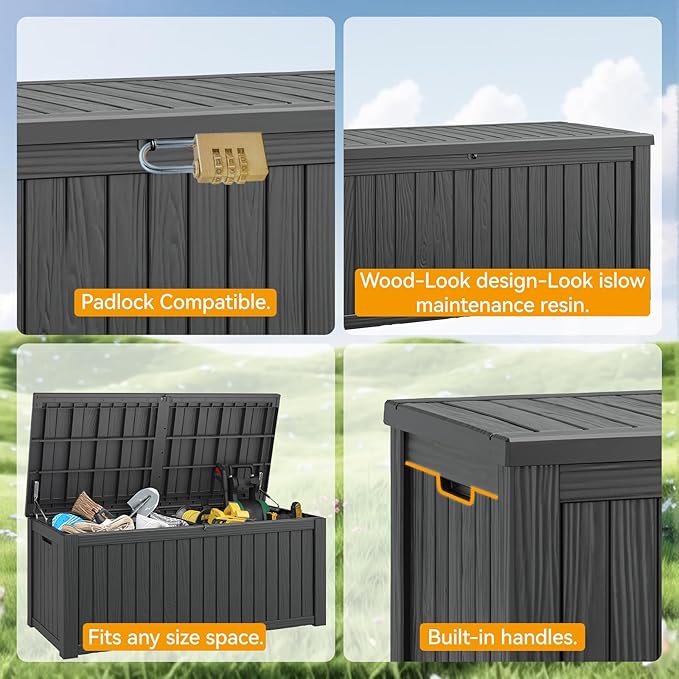 NUNU LAB 220 Gallon Outdoor Storage Box Waterproof, Outside Package Delivery - Image 6