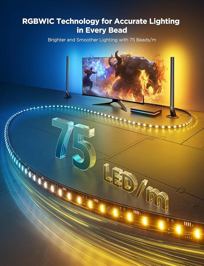 Govee HDMI 2.1 Sync Box Kit 2, Includes AI Sync Box, Light Bars, and Monitor - Image 5