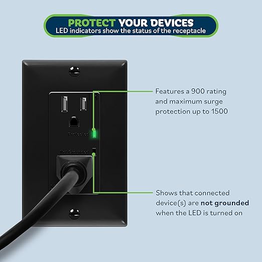 TOPGREENER Surge Protector Receptacle - Image 2
