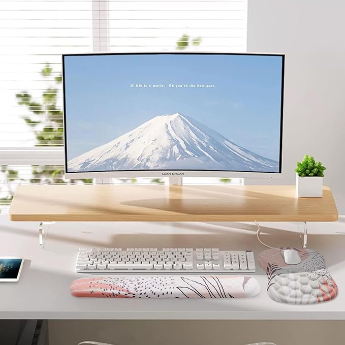 Laokiiy Mouse Pad Wrist Support, 2 in1 Keyboard Wrist Rest+ Ergonomic Mouse Pad - Image 6