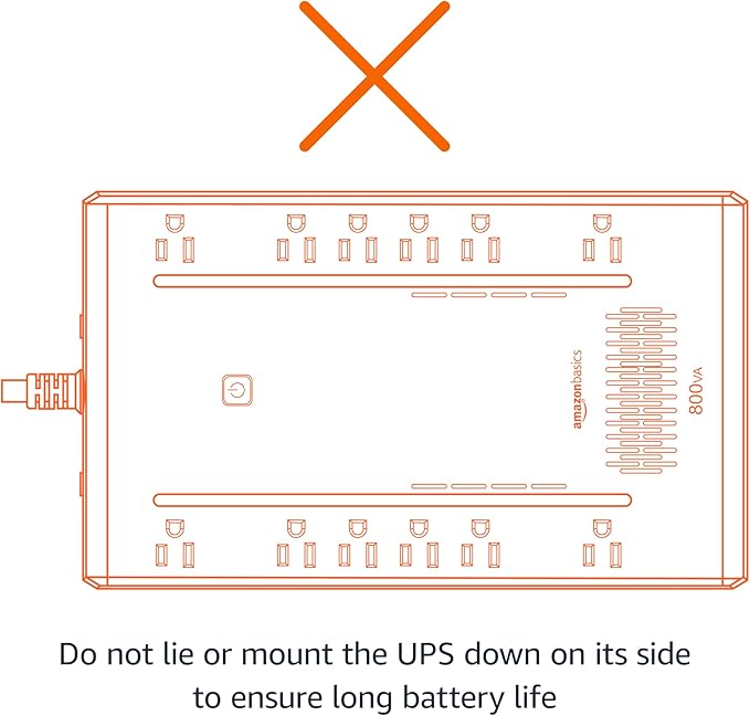 Amazon Basics UPS Battery Backup & Surge Protector 800VA/450W, 12 Outlets - Image 5