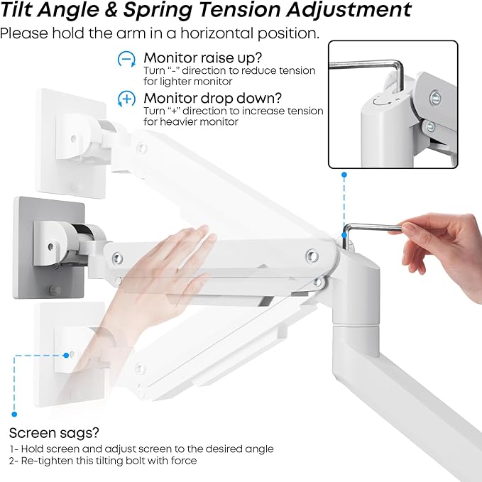 Premium Heavy Duty Monitor Arm for 17 to 49 inch Screens up to 44lbs, Fully - Image 4