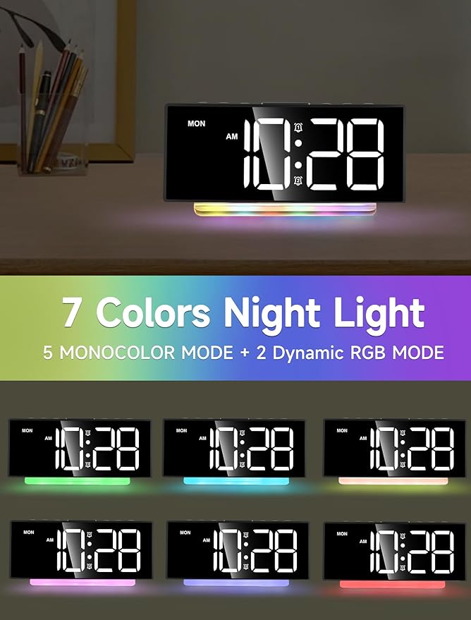 Cadmos Extra Loud Alarm Clock for Heavy Sleepers Adults, Rainbow Clock for - Image 3