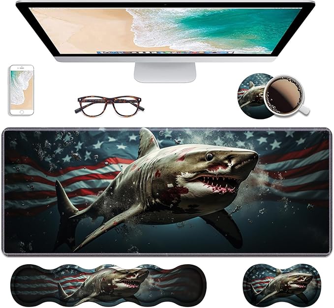 Ergonomic Keyboard Wrist Rest & Mouse Pad Wrist Rest Set, Large XXL Gaming Desk by Unknown
