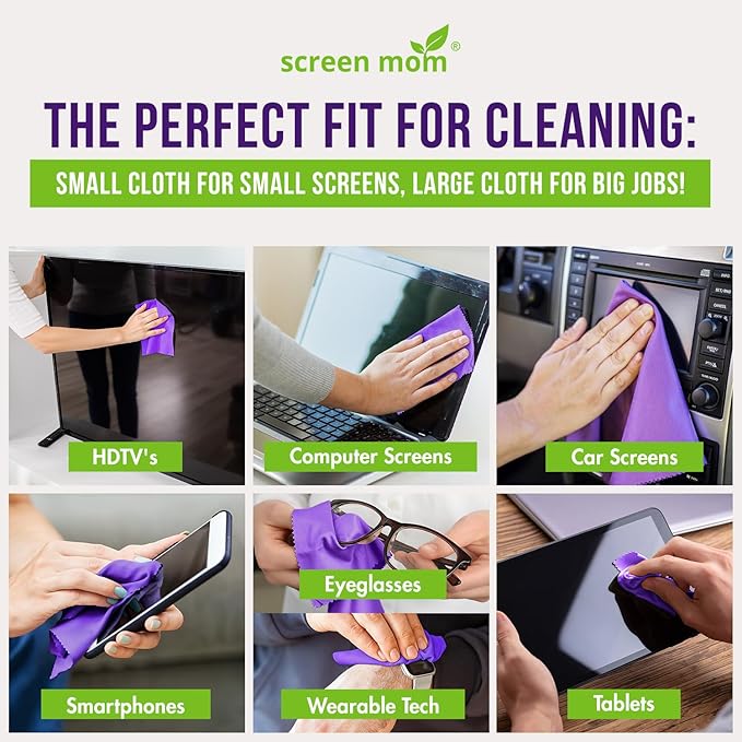 Screen Cleaner Spray and 2 Microfiber Cloths - 2oz Bottle by Screen Mom-Screen - Image 3