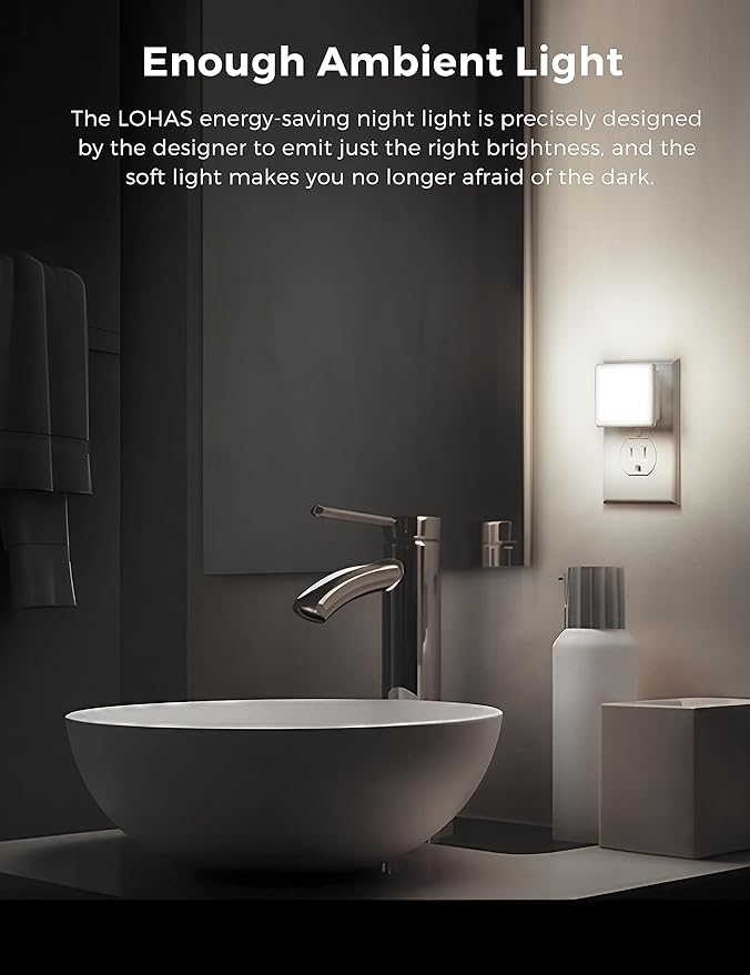 L LOHAS LED Night Lights Plug into Wall, Plug in Night Light, Dusk-to-Dawn - Image 4