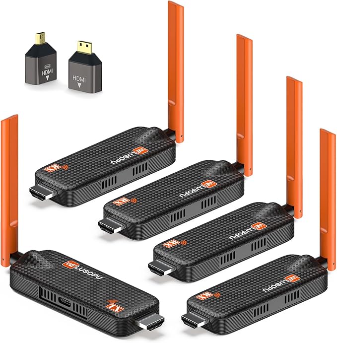 WELUSOPU Wireless HDMI Transmitter and 4 Receivers, Support Up to 6 Receivers by WELUSOPU