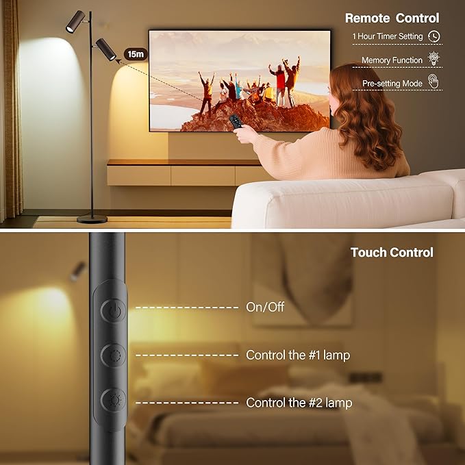 SIBRILLE Spotlight Floor Lamp, Tall LED Standing Lamp - Image 4