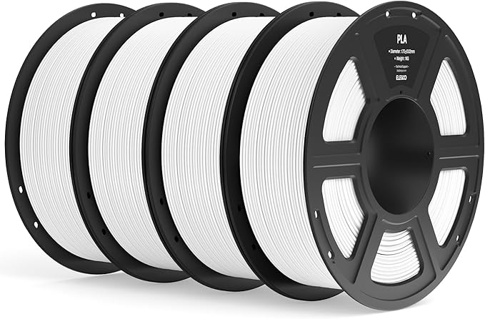 ELEGOO PLA Filament 1.75mm White 4KG, 3D Printer Filament Dimensional Accuracy by ELEGOO