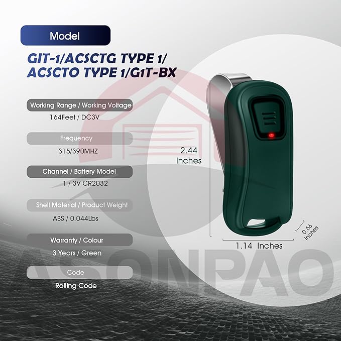 2 for Genie Overhead Door Garage Door Opener Remote G1T-BX O1T-BX Intellicode - Image 7