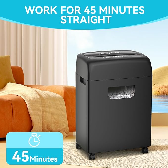 Paper Shredder, 18-Sheet High Security Level P-4 Heavy Duty Paper/Card Shredder - Image 4