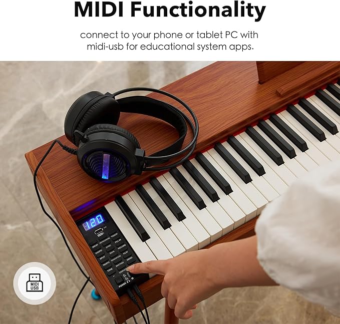 KUMENG Digital Piano 88 Key Weighted Keyboard, Full-Size Desk Progressive - Image 6