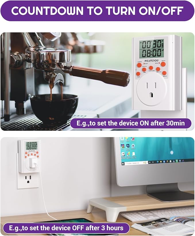 Timer Outlet, Nearpow Multifunctional Infinite Cycle Programmable Plug-in - Image 4