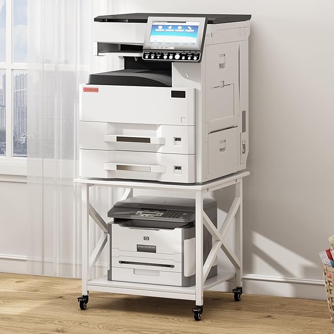 Fannova 23.6 x 23.6 Inches Large Printer Stand, 2 Tier Square Printer Table by Fannova