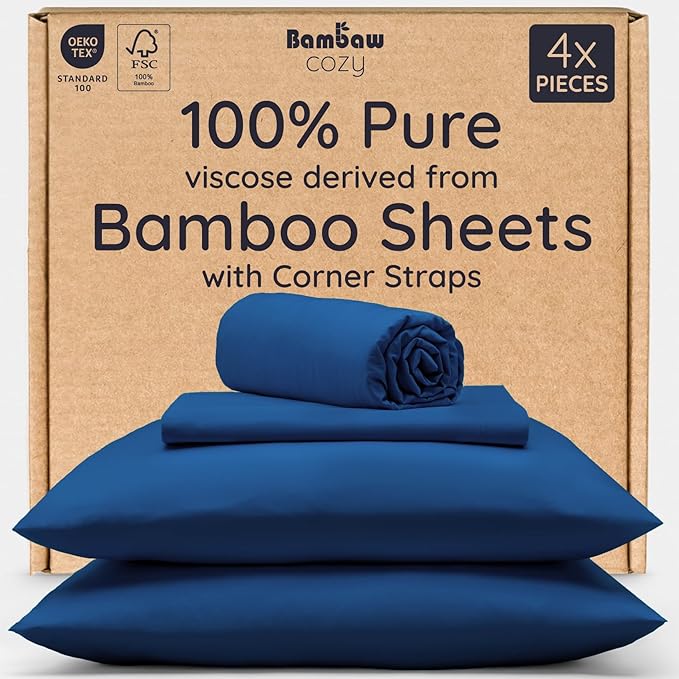 Bambaw 4 PCS - Full 100% Viscose Derived from Bamboo Cooling Sheet Set by Bambaw