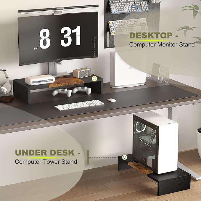 TEAMIX 20 inch Monitor Riser, Sturdy Wood Desktop Riser - Image 7