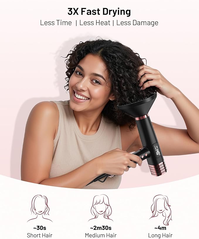 MESCOMB Travel Hair Dryer with Diffuser, 1875W Dual Voltage Ionic - Image 3