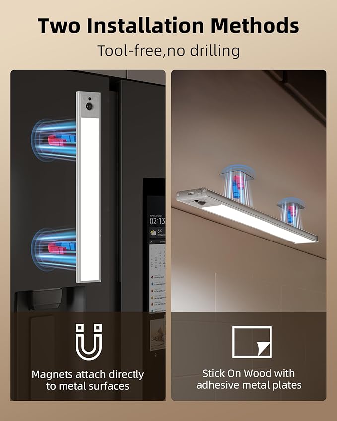 EZVALO 5 Pack Under Cabinet Lighting, 4000mAh Rechargeable Motion Sensor Light - Image 6