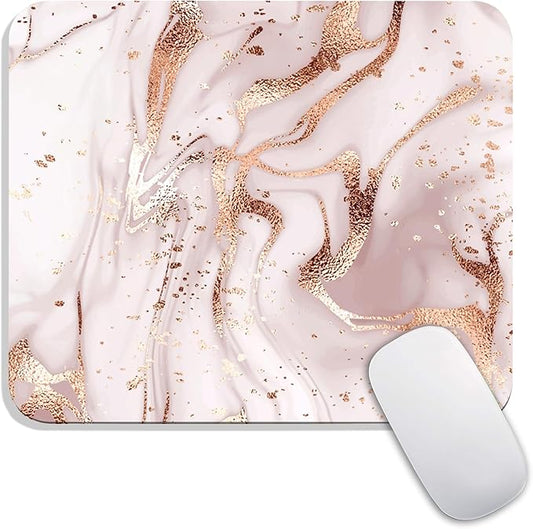 Armanza Square Mouse Pad Rose Gold Marble, Personalized Premium-Textured Custom by Armanza