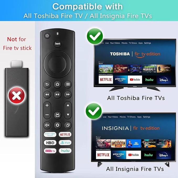 Replacement for Insignia/Toshiba/Pioneer Fire TV Remote, Universal Compatible - Image 2