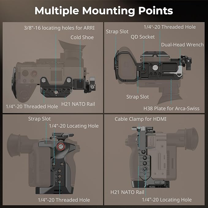 SMALLRIG Cage for Sony FX2, HawkLock Quick Release Camera Cage Kit for Sony - Image 4
