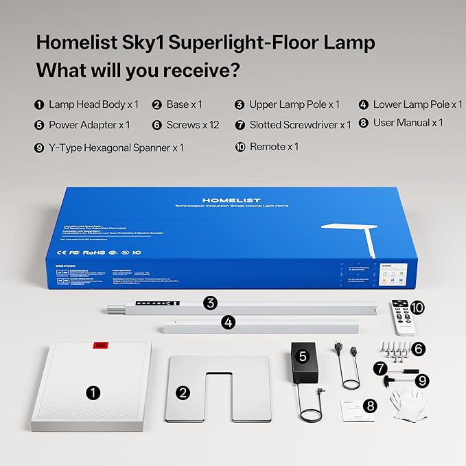 Homelist SKY1 Superlight 150W Full Spectrum Eye Protection Floor Lamp, 13000LM - Image 9