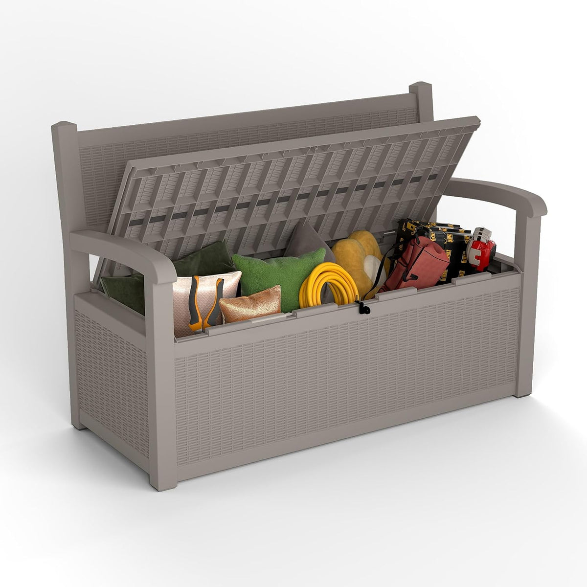 easyup 80 gallon outdoor storage bench lockable deck, main product view