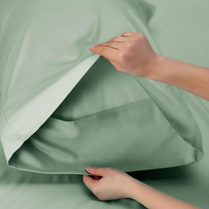 Bedsure Queen Sheet Set, Rayon Derived from Bamboo, Cooling Sheets, Breathable - Image 6